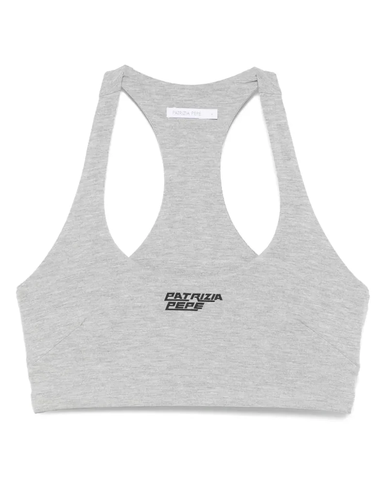 Patrizia Pepe BH mit gummiertem Logo - Grau Grau