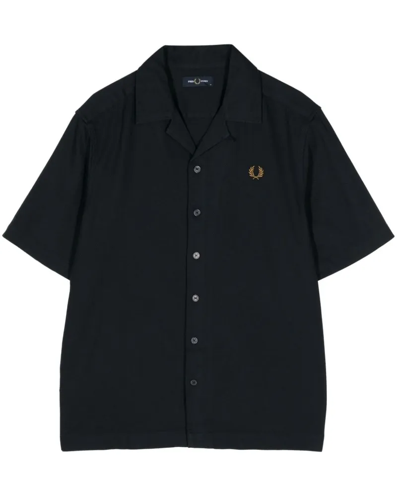 Fred Perry Hemd mit Logo-Stickerei Blau