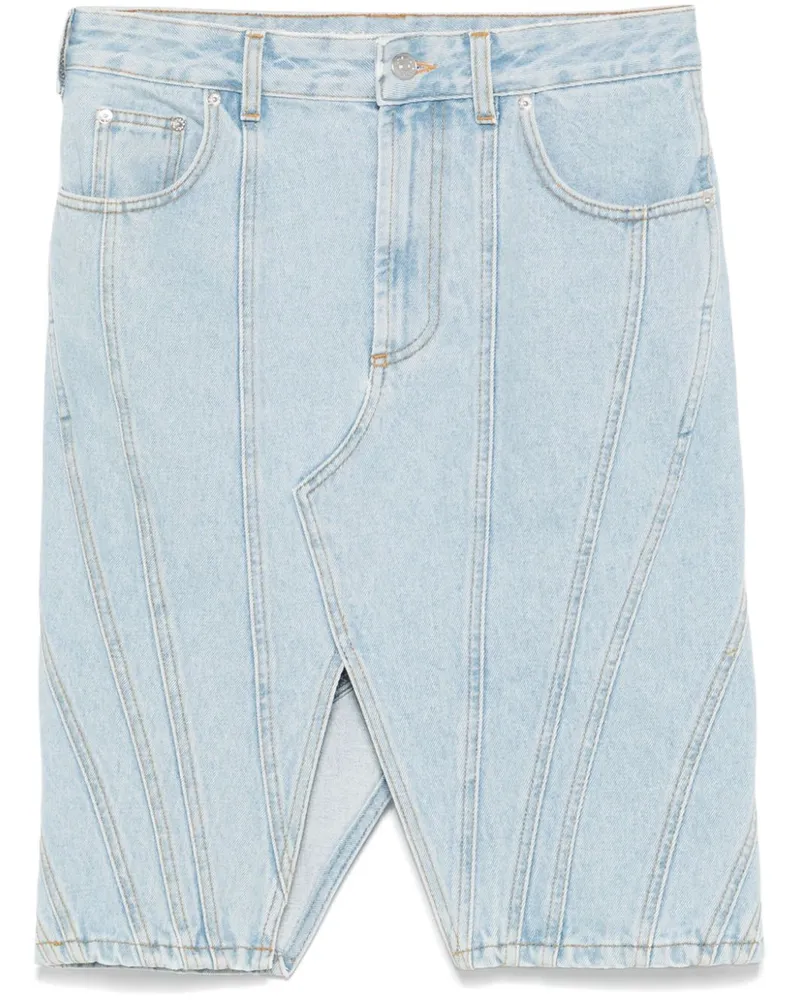 Thierry Mugler Jeansrock in Spiralform - Blau Blau