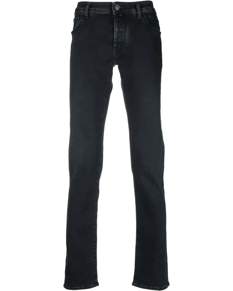 Jacob Cohën Straight-Leg-Jeans mit Logo-Patch - Blau Blau