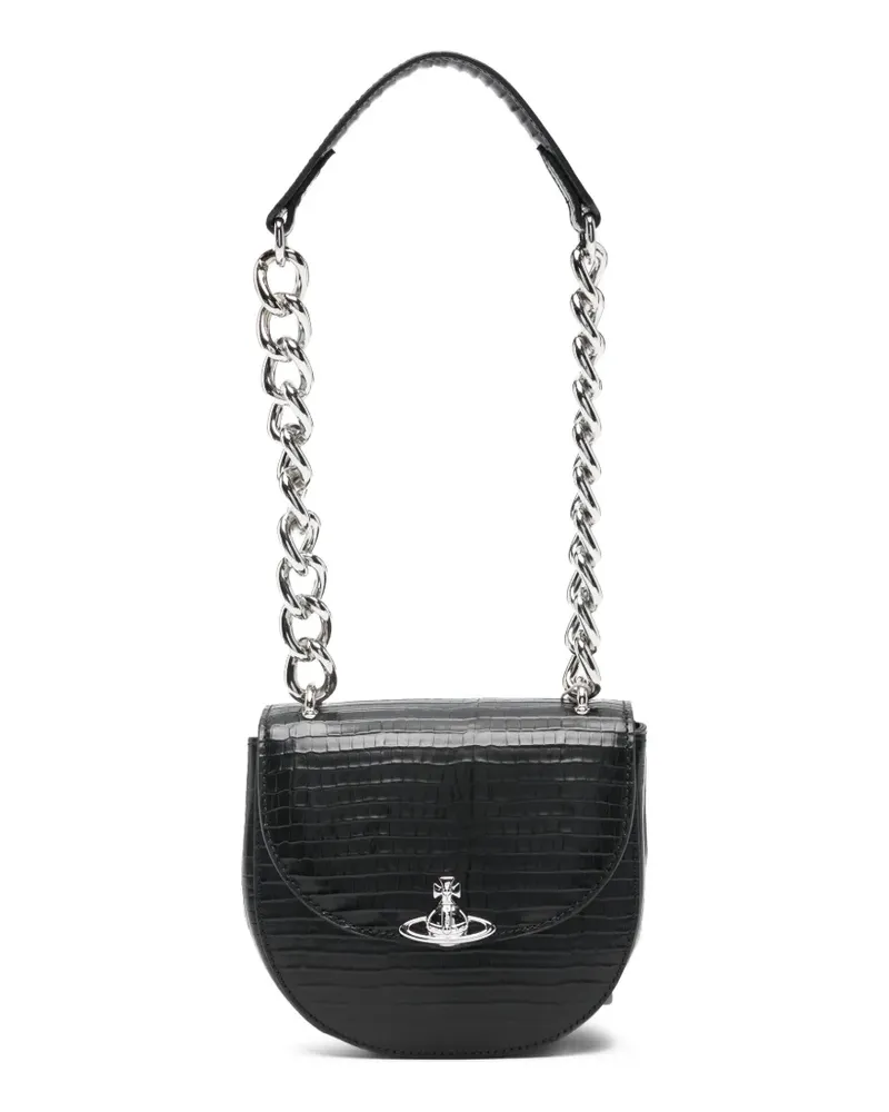 Vivienne Westwood Mini Jodie Schultertasche mit Kettenriemen - Schwarz Schwarz