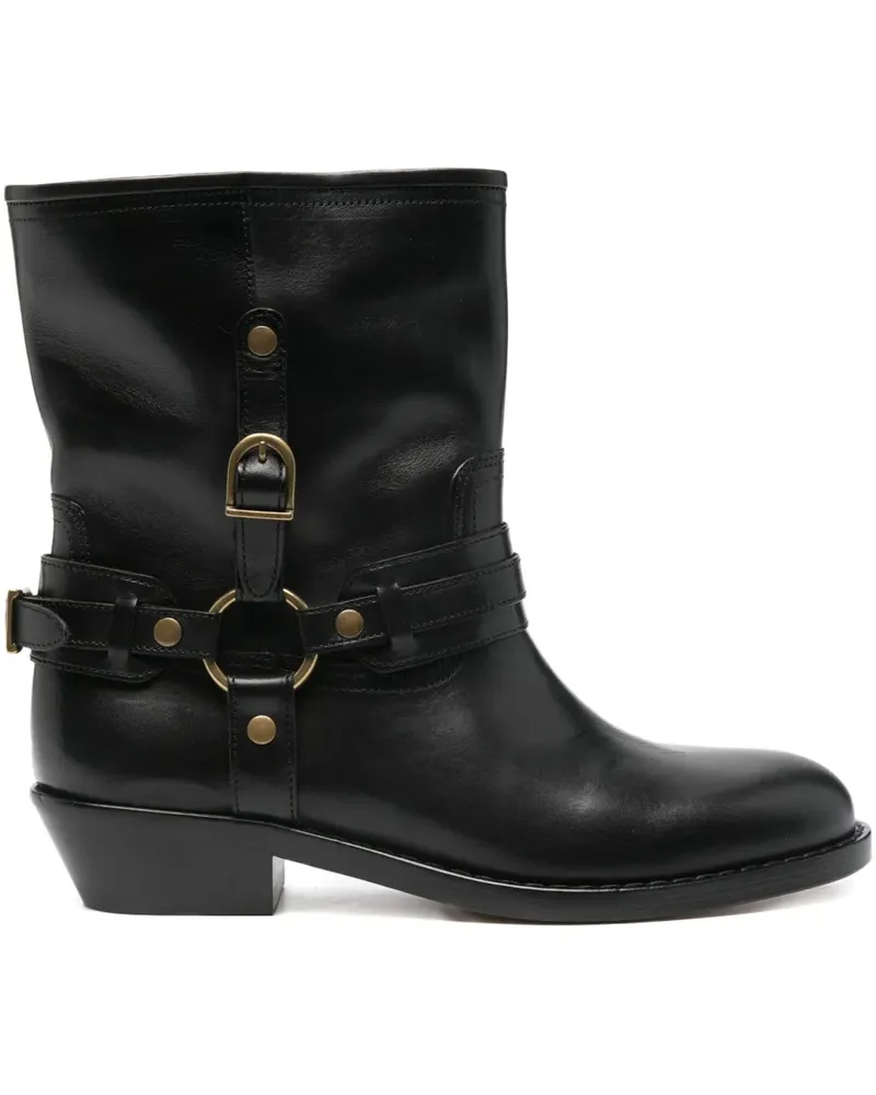 Isabel Marant Stiefel aus Leder 35mm - Schwarz Schwarz