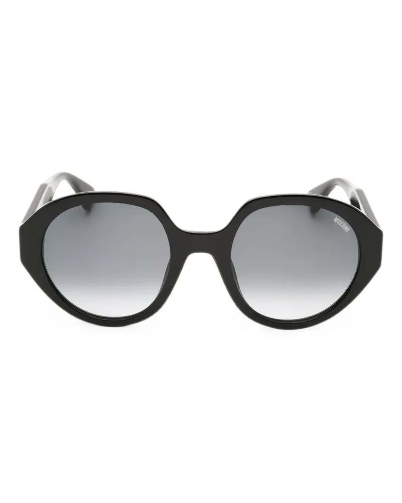 Moschino Sonnenbrille mit rundem Gestell - Schwarz Schwarz
