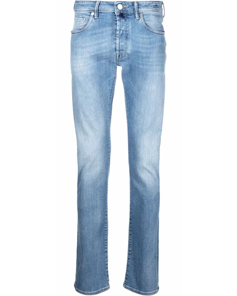 Incotex Halbhohe Skinny-Jeans Blau