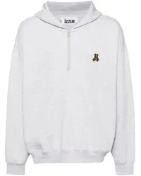 Izzue Sweatshirt mit Teddy-Applikation Grau