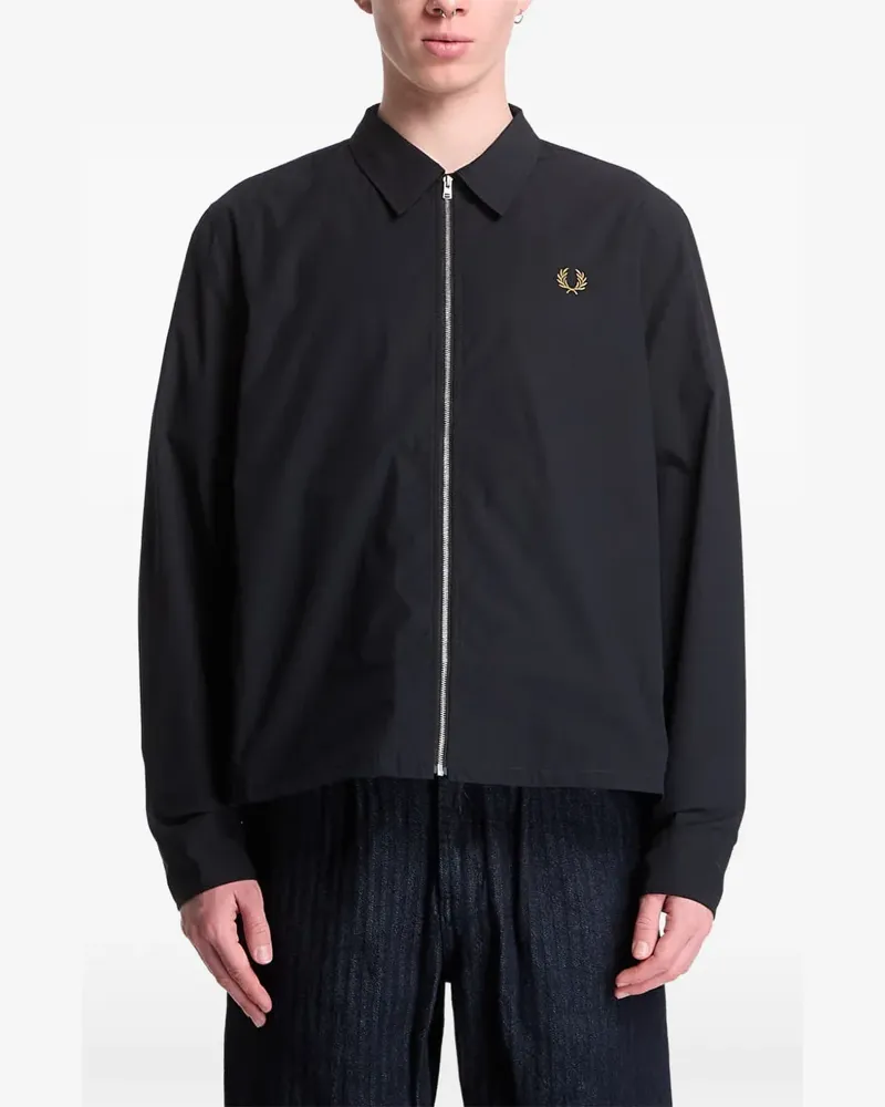 Fred Perry logo-embroidered poplin jacket - Schwarz Schwarz