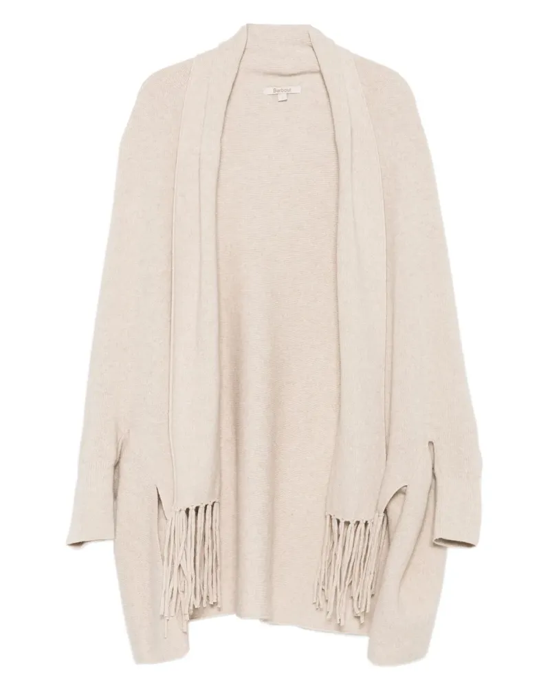 Barbour fringe-detail shawl-collar cardigan - Nude Nude