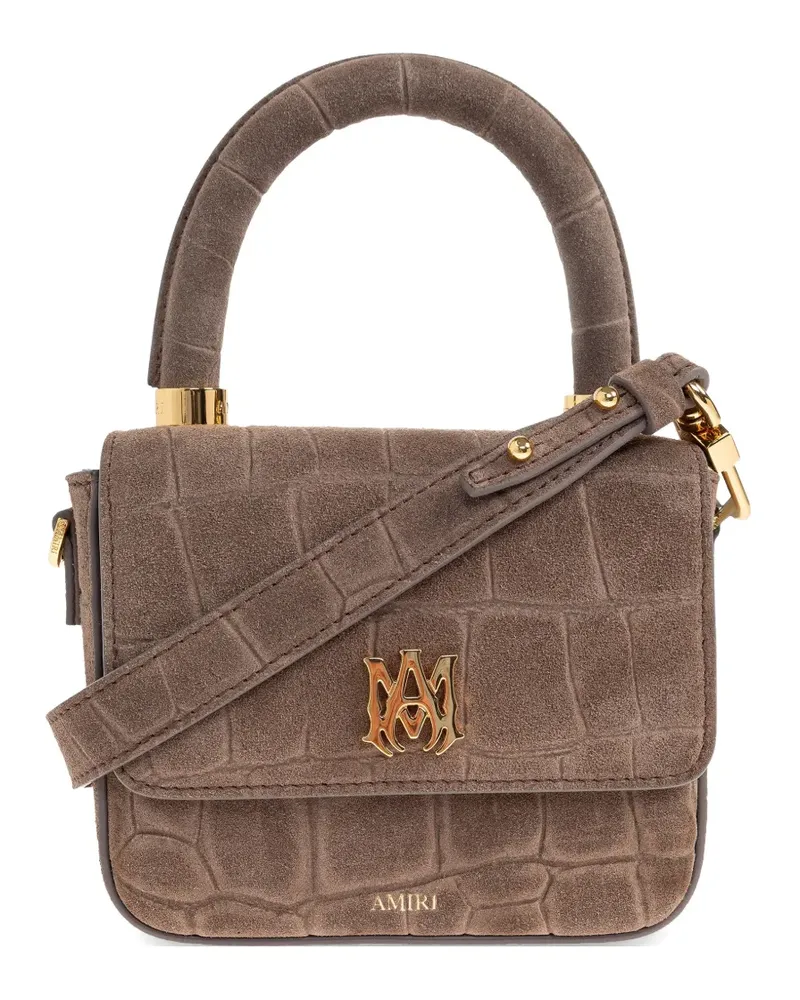 Amiri Mini-Tasche mit Kroko-Optik - Braun Braun