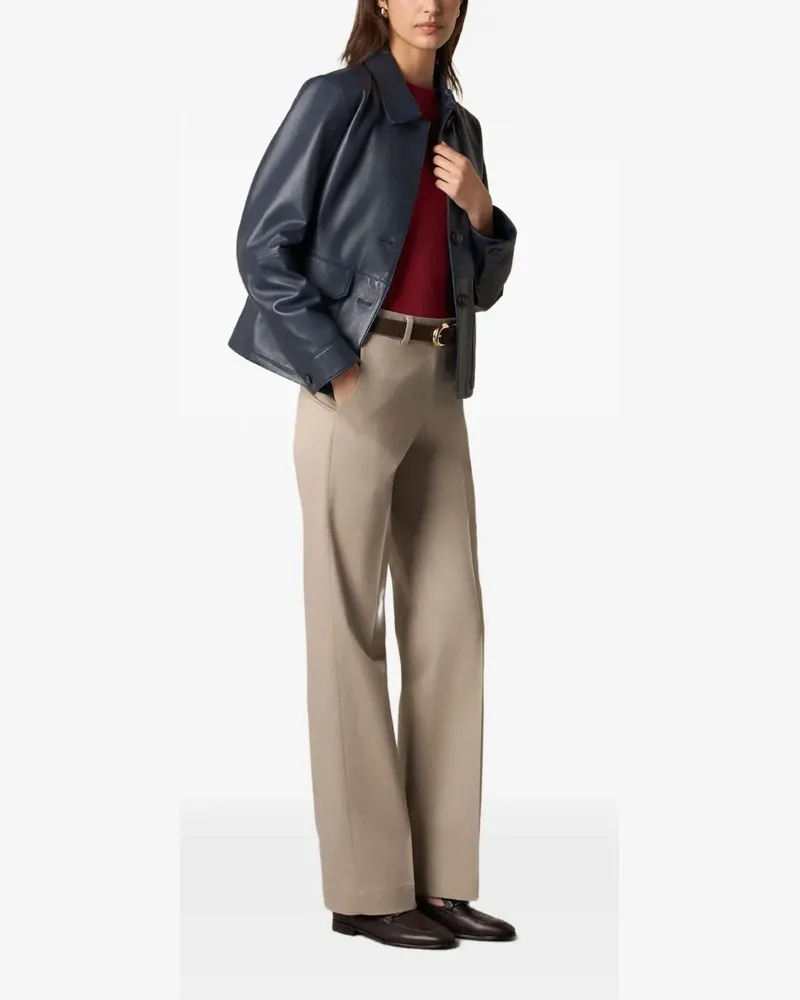 Brooks Brothers patch-pocket leather jacket - Blau Blau