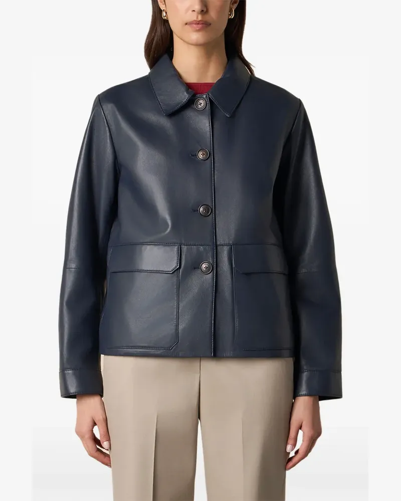 Brooks Brothers patch-pocket leather jacket - Blau Blau