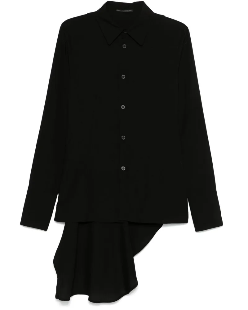 Yohji Yamamoto Hemd mit Drapierung - Schwarz Schwarz