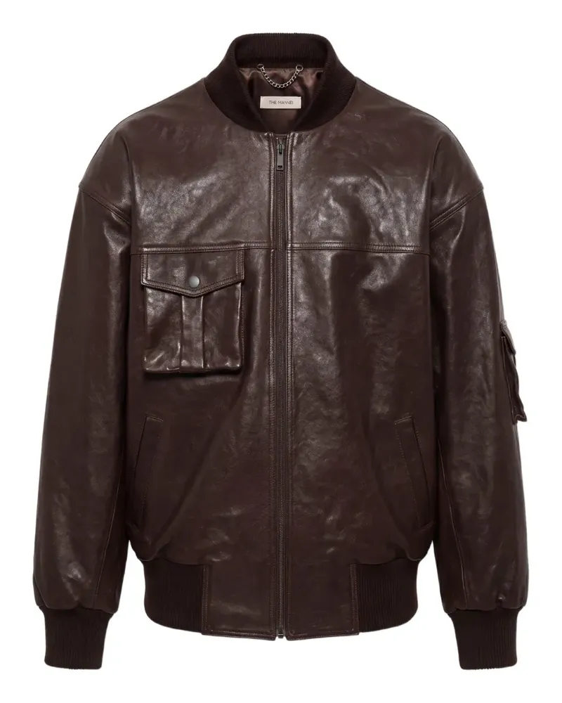 THE MANNEI Le Mans leather jacket - Braun Braun