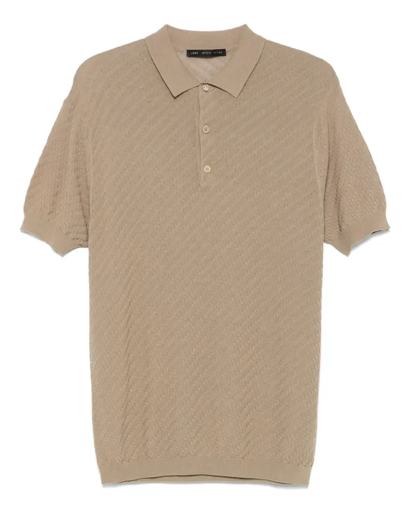Low Brand Poloshirt mit Webmuster - Nude Nude