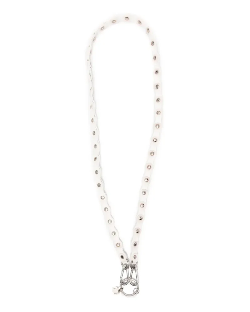 GUIDI Schlüsselanhänger aus Leder - CO00T SILVER/WHITE Co00t