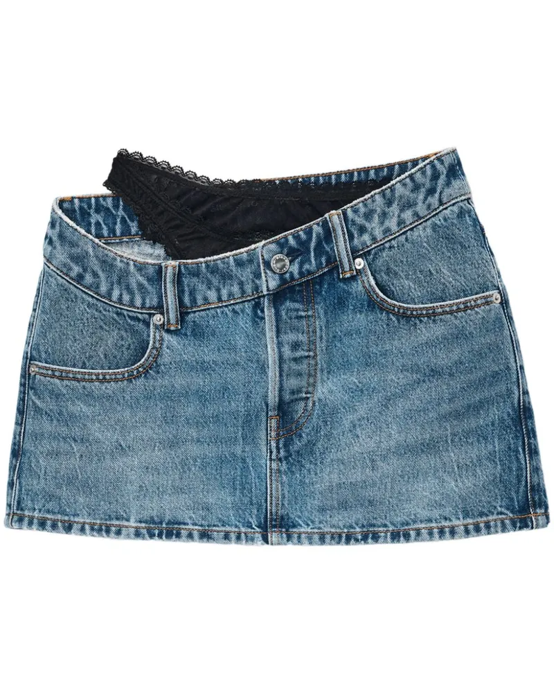 Alexander Wang Asymmetrischer Jeansrock mit Spitze - Blau Blau