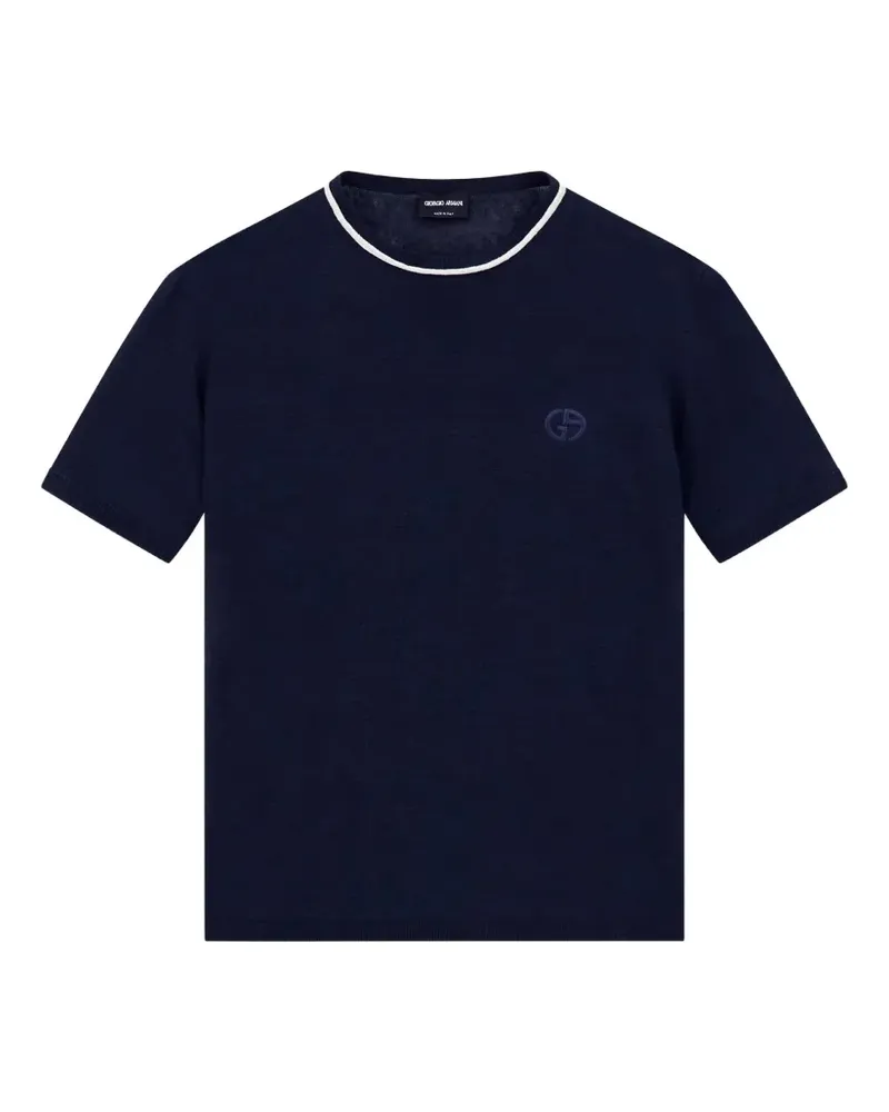 Giorgio Armani T-Shirt mit rundem Ausschnitt - Blau Blau