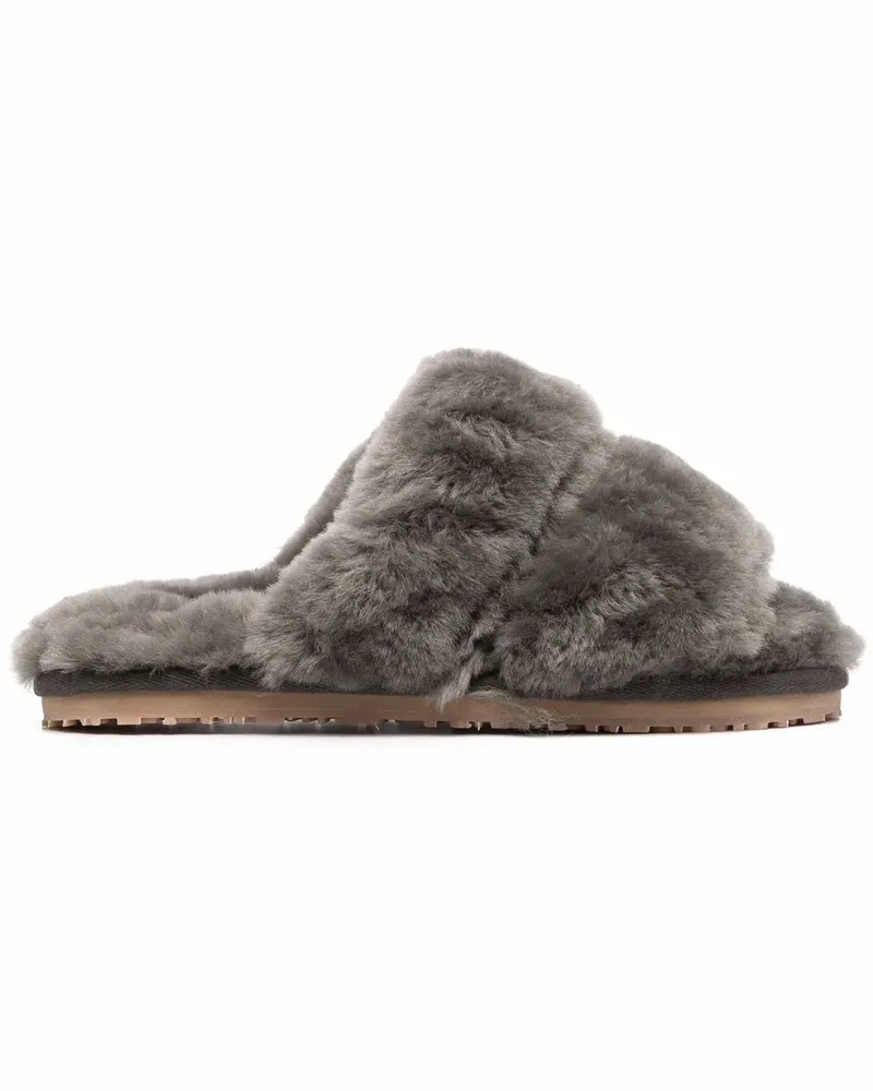 Mou Pantoletten mit Shearling - Grau Grau