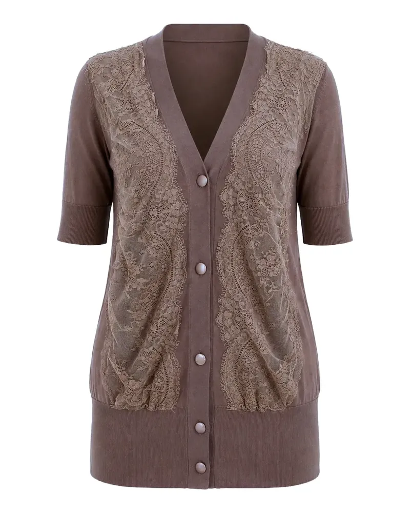Pink Memories Cardigan mit V-Ausschnitt - Violett Violett