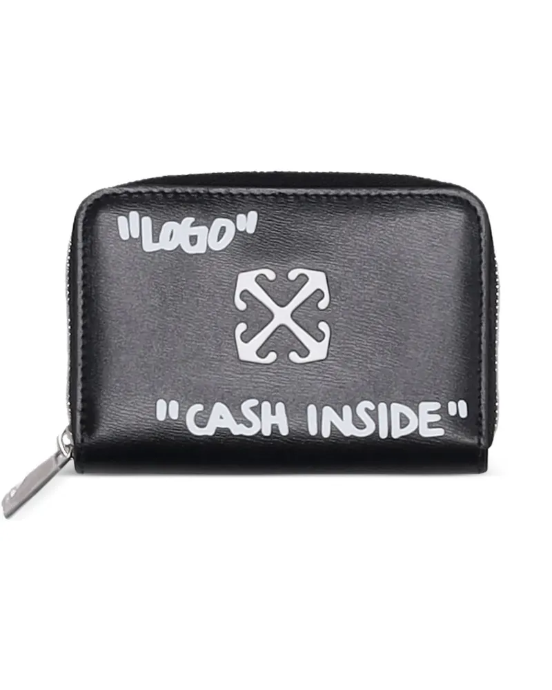 OFF-WHITE Jitney Portemonnaie mit Reißverschluss - Schwarz Schwarz