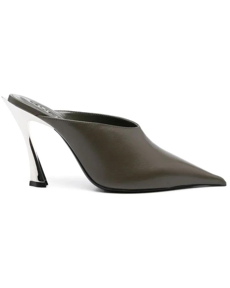 Thierry Mugler Mules aus Nappaleder 105mm - Grün Grün