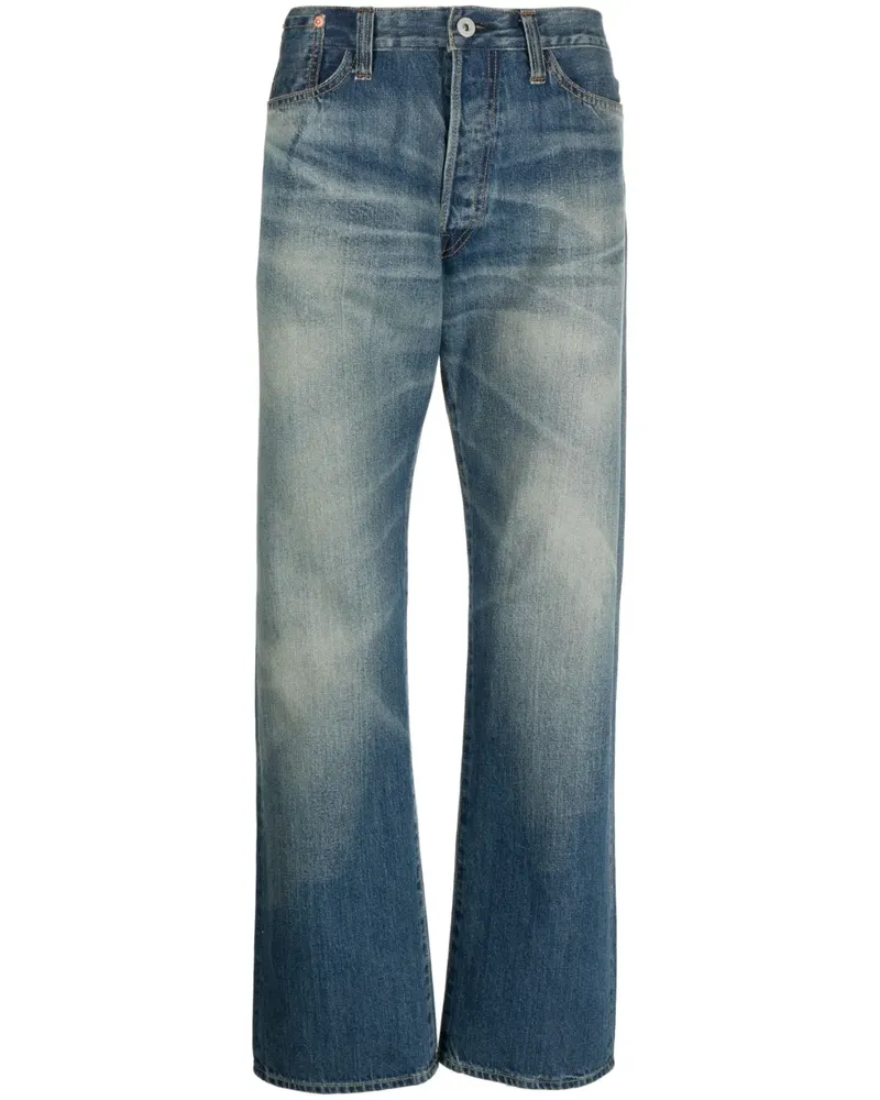 Junya Watanabe Gerade Jeans mit Pop-Art-Patch - Blau Blau