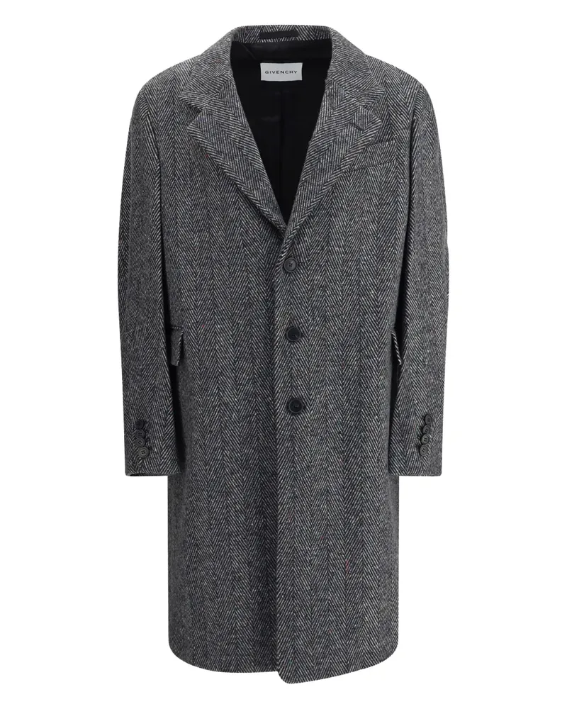 Givenchy Mantel mit Fischgrätenmuster - Grau Grau