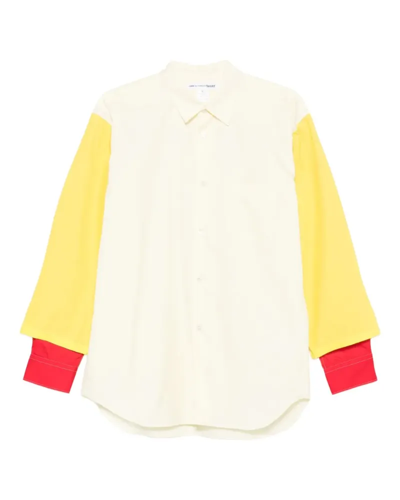 Comme des Garçons Hemd in Colour-Block-Optik - Nude Nude