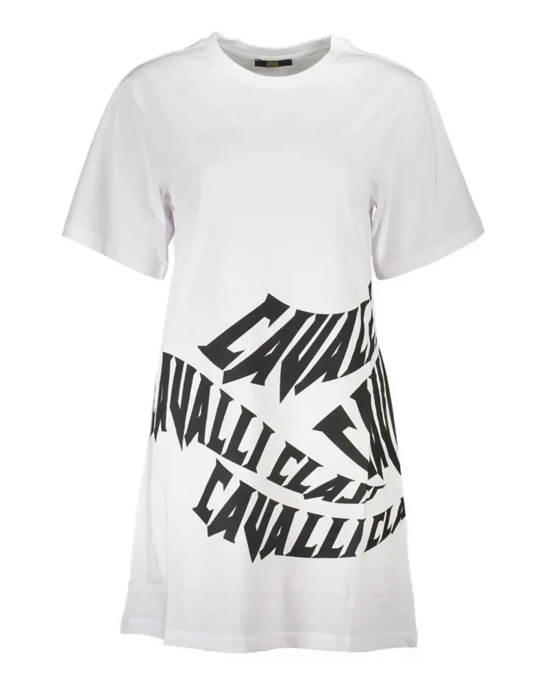 Roberto Cavalli T-Shirtkleid mit Logo-Print - Weiß Weiß