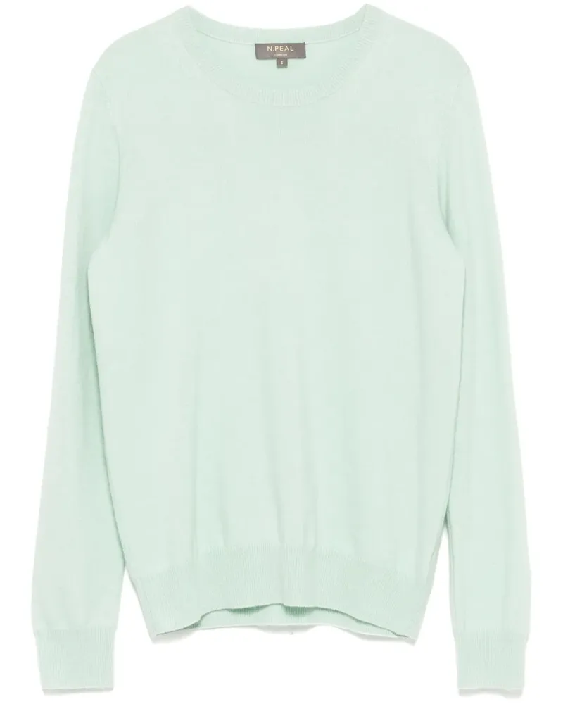 N.Peal Evie Classic Pullover mit rundem Ausschnitt - Grün Grün
