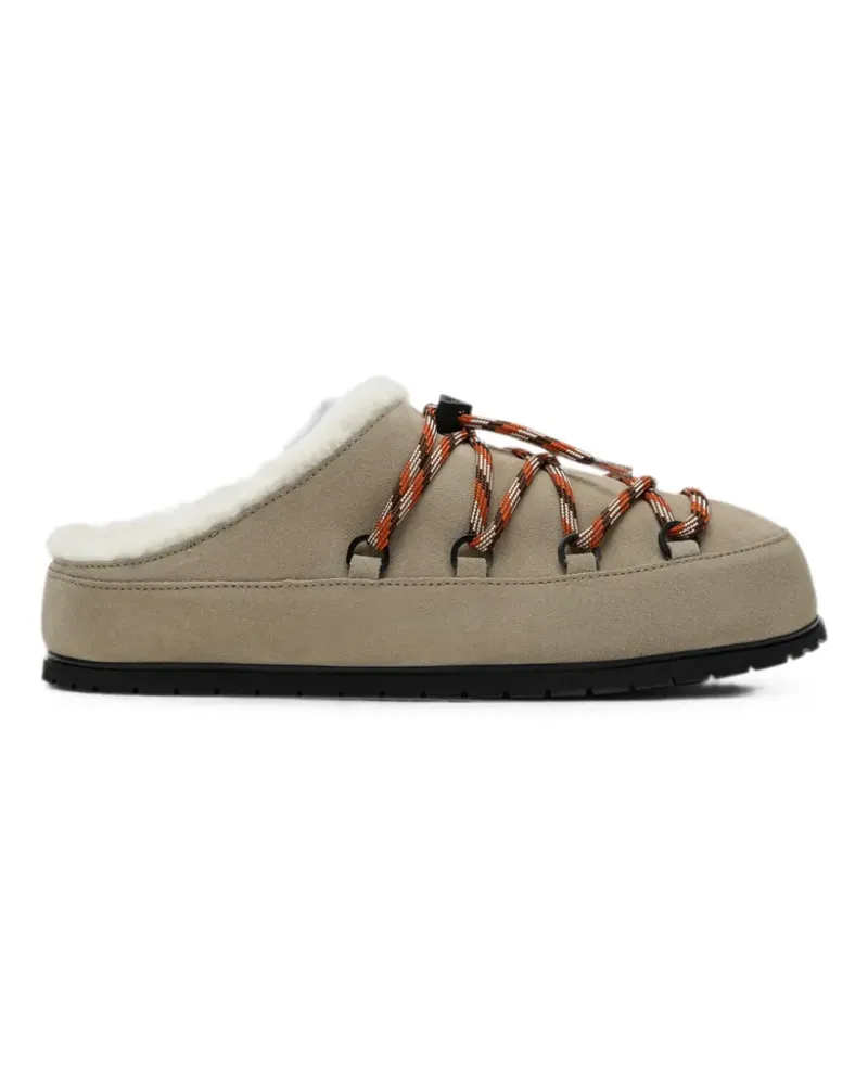 Prada Slipper mit Shearling-Futter - Nude Nude