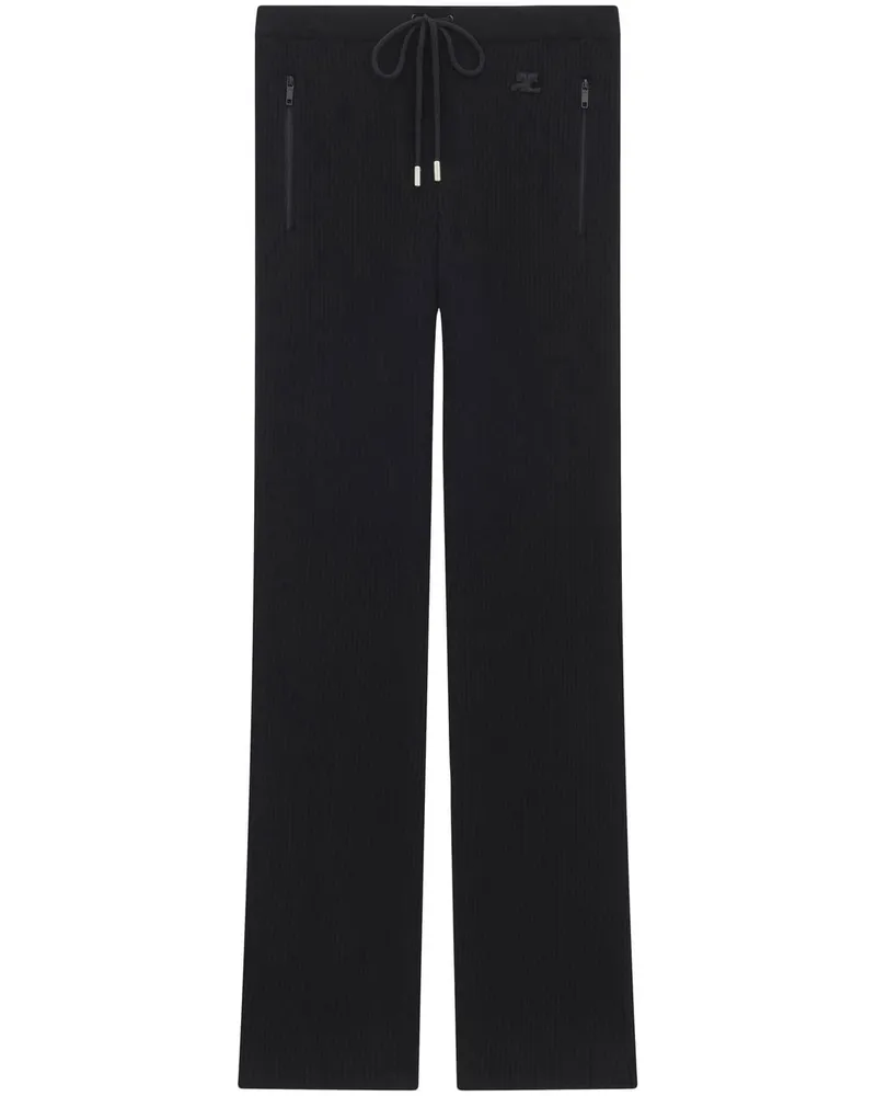 Courrèges Gerippte Strickhose - Schwarz Schwarz