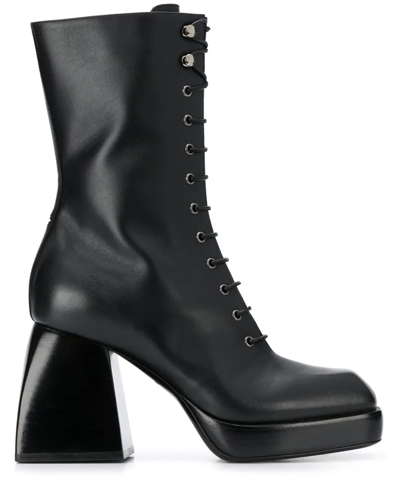 NODALETO Stiefeletten mit Schnürung - Schwarz Schwarz