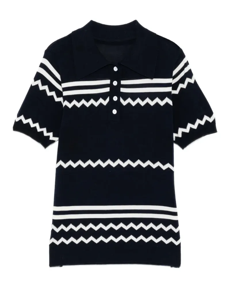 Cynthia Rowley Ziggy Cropped-Poloshirt - Blau Blau