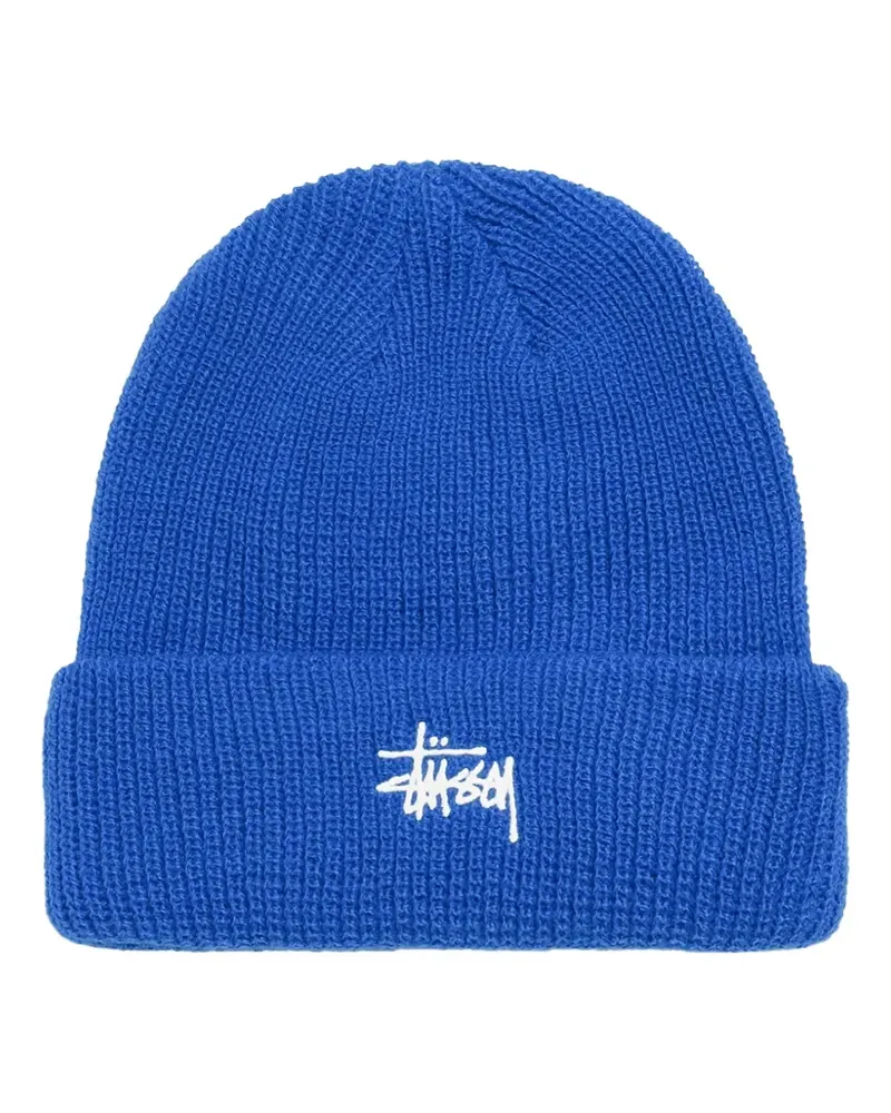 Stüssy logo-embroidered beanie hat - Blau Blau