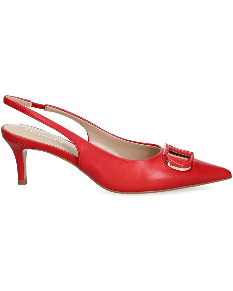 Twin-Set Oval T Slingback-Pumps 60mm - Rot Rot