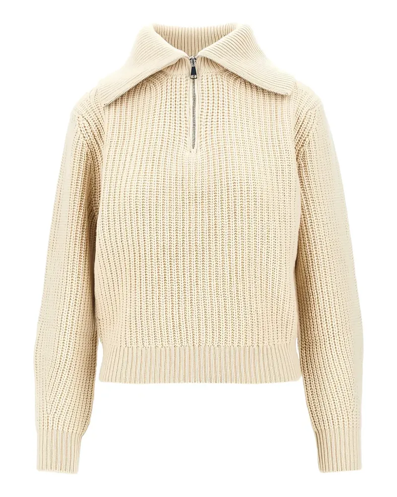 Max Mara wool zip-up roll-neck jumper - ice - Nude Nude