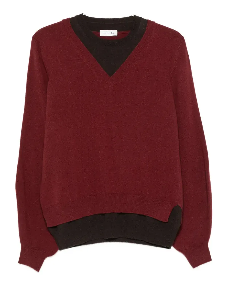 Manzoni 24 Pullover mit V-Ausschnitt - Rot Rot