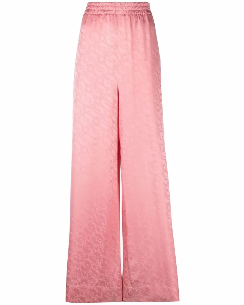 Stella McCartney Palazzohose mit Logo-Print - Rosa Rosa