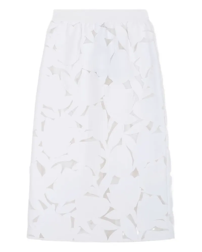 tibi laser-cut floral skirt - Weiß Weiß