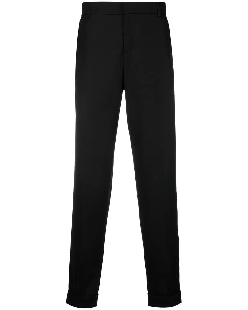 Balmain Halbhohe Straight-Leg-Hose - Schwarz Schwarz