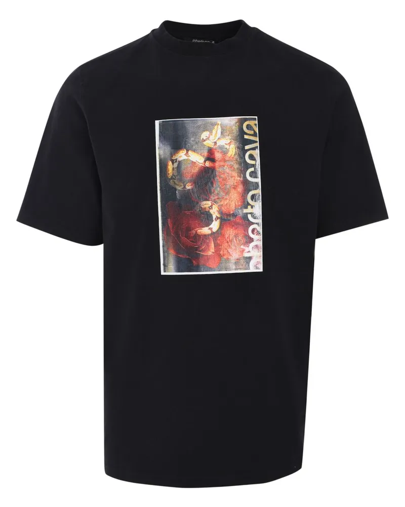 Roberto Cavalli Flyer Rises and Snake T-Shirt - Schwarz Schwarz