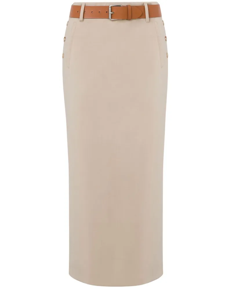 Moschino Midirock mit Gürtel - Nude Nude