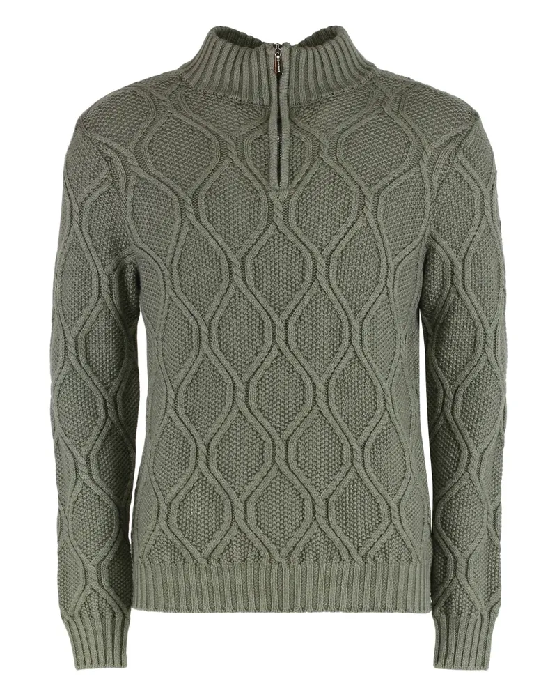 MOORER textured half-zip sweater - Grün Grün