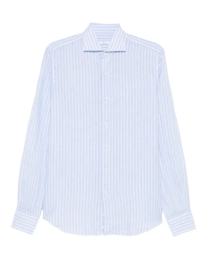 Alessandro Gherardi vertical-stripes linen shirt - Blau Blau