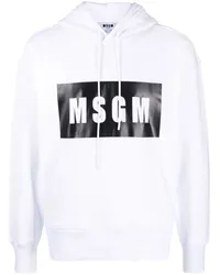 MSGM Hoodie mit Logo-Print Weiß