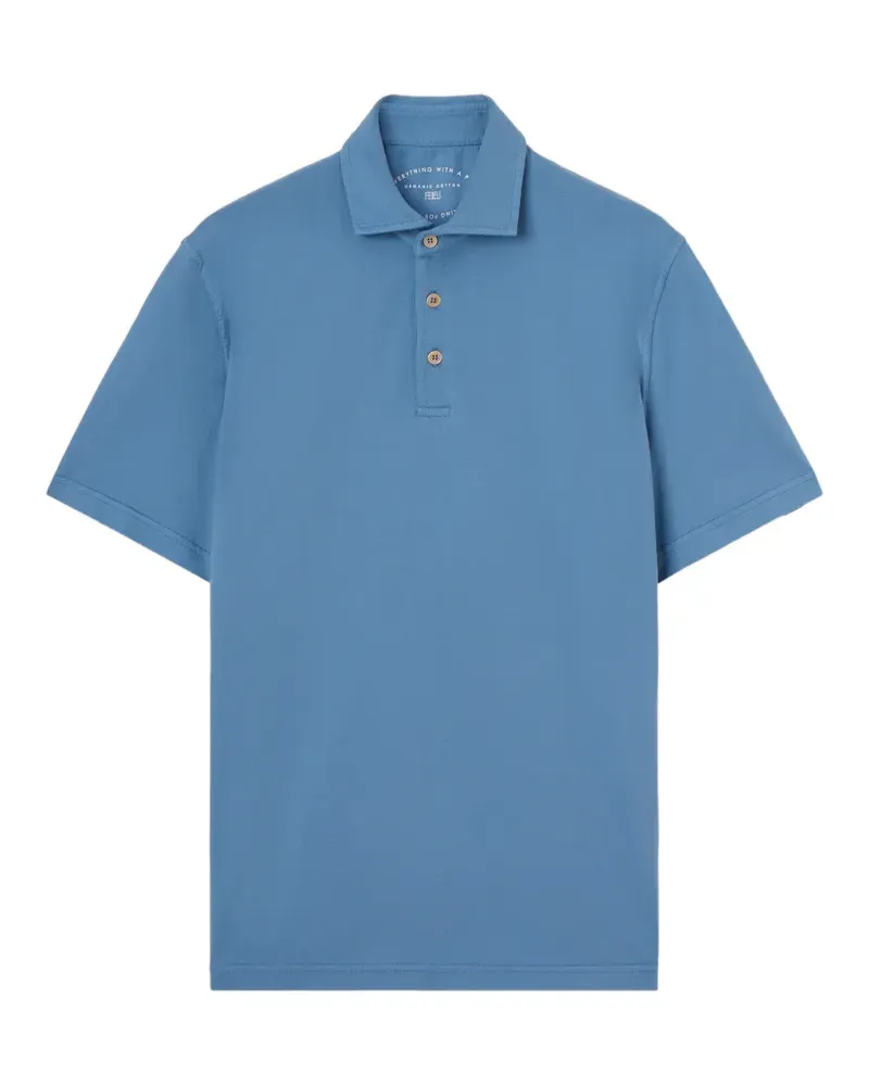 Fedeli Poloshirt mit Knopfleiste - Blau Blau