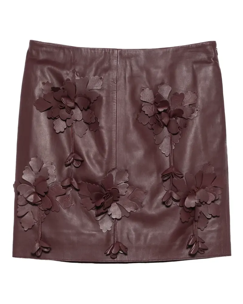 Alberta Ferretti Rock mit Blumenapplikation - Braun Braun