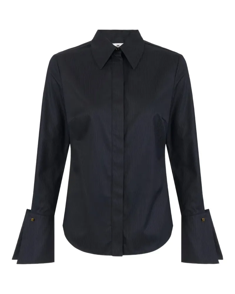 Elisabetta Franchi striped oversized-cuff shirt - Schwarz Schwarz