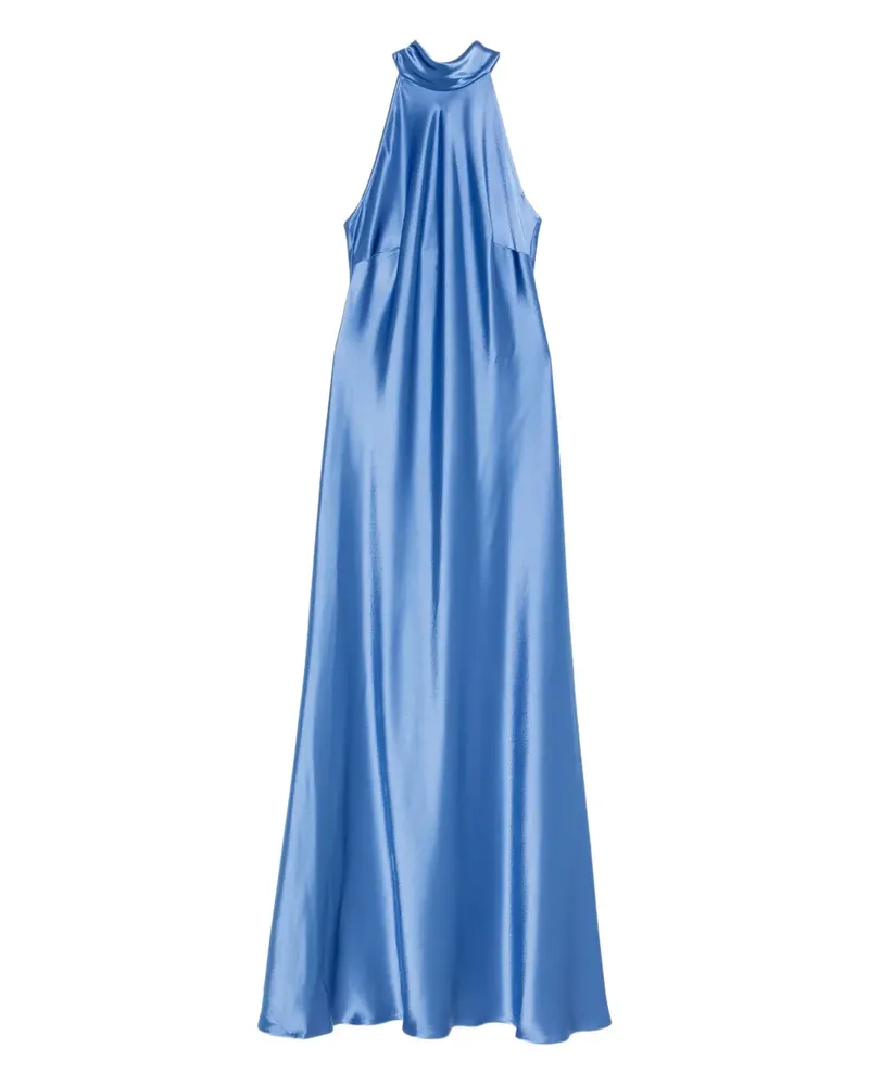 Talbot Runhof halterneck satin dress - Blau Blau