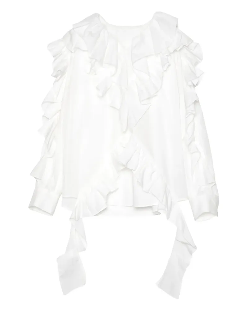 Muller of Yoshiokubo ruffled cotton blouse - Weiß Weiß